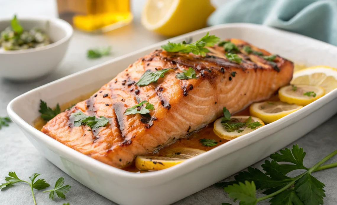Best BBQ Salmon Recipes: Grilled and Smoked 1 bbq salmon recipe with honey-garlic glaze, parsley, and lemon