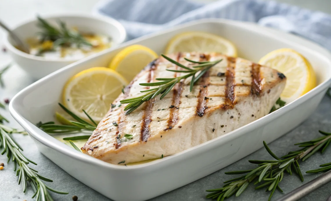 Perfectly grilled swordfish recipe, with rosemary and lemon