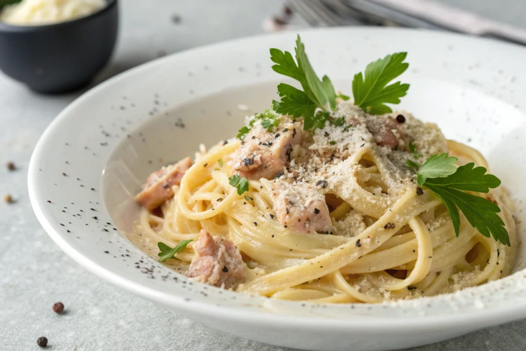 pasta with tuna carbonara.webp 1024x683 10 Pasta with Tuna Carbonara