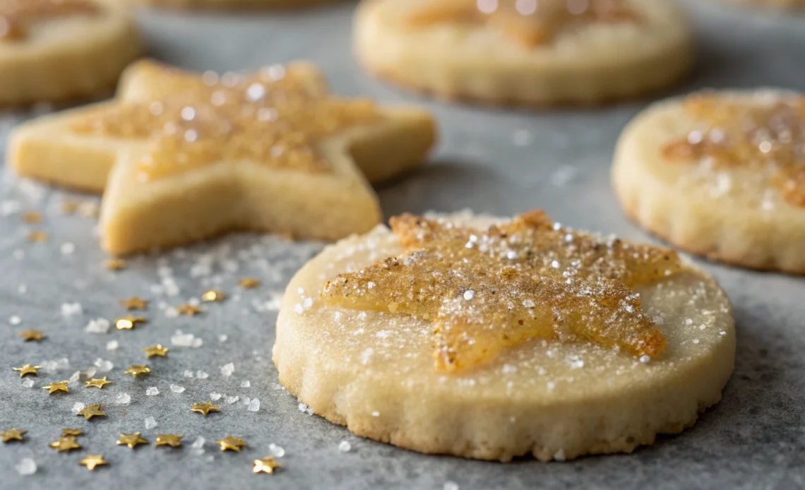 Stardust Cookie Recipe: Create Edible Magic in 45 Minutes Flat 1 Baked stardust cookies with glittery tops on a white dish showcasing rich buttery texture and crisp edges